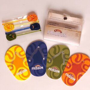 RARE BAILEY'S Flip Flop Coaster and Swizzle Stick Lot BNIP French Packaging